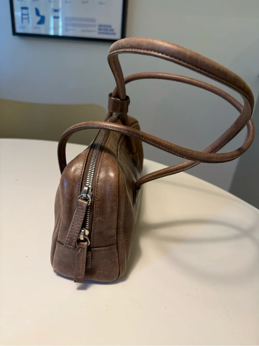 Marge Sherwood Brown Leather Shoulder Handbag